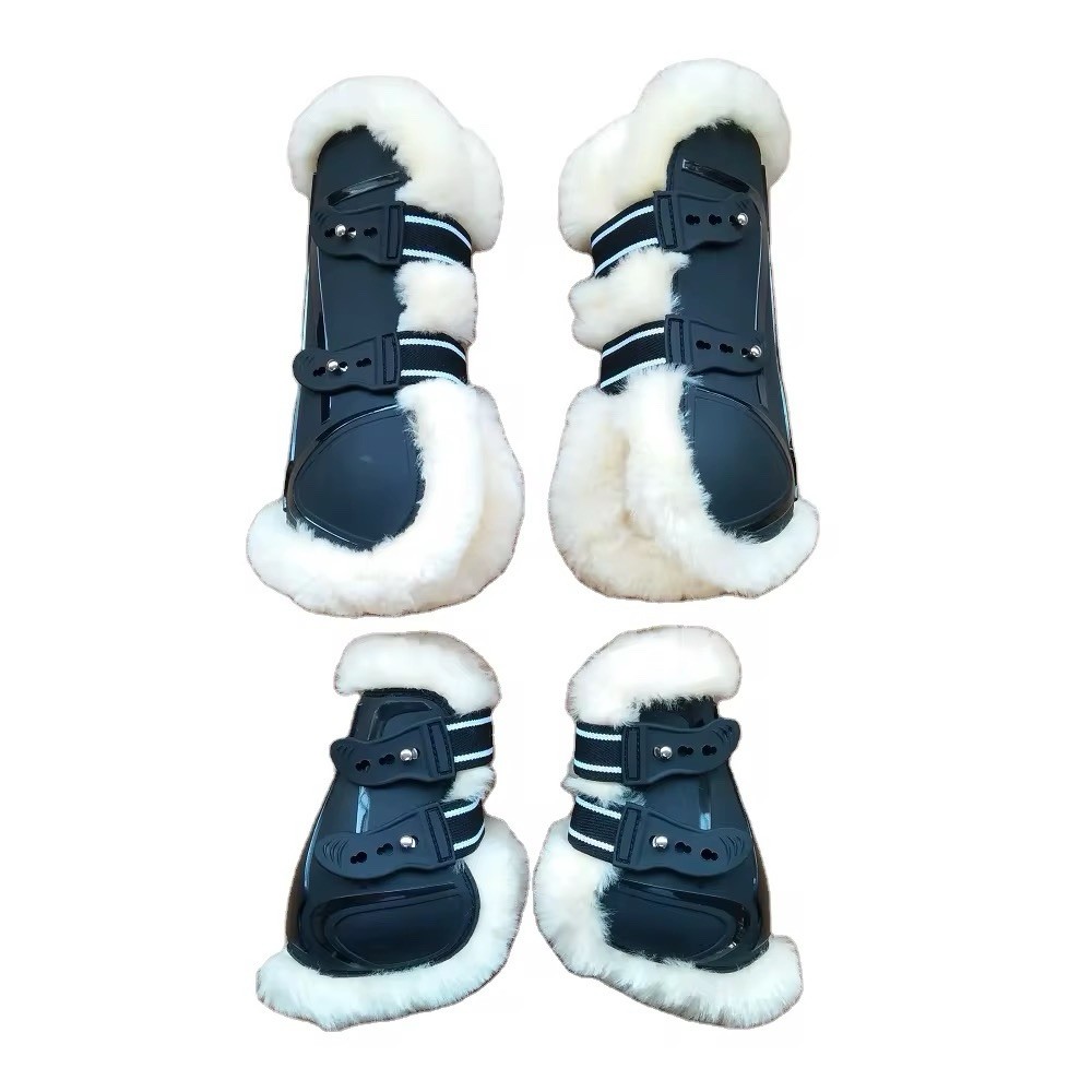 NEW Horse Tendón Boots with Full Australian Merino lambskin Set of 4