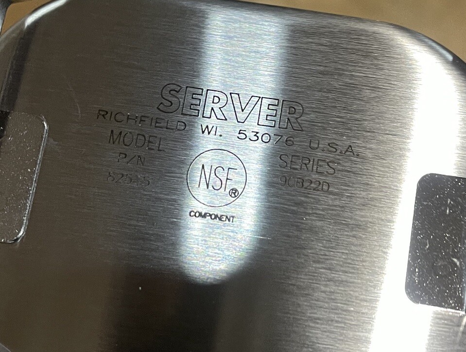 Brand New Server OEM 82545 Stainless Steel Fountain Jar Lid Hinged