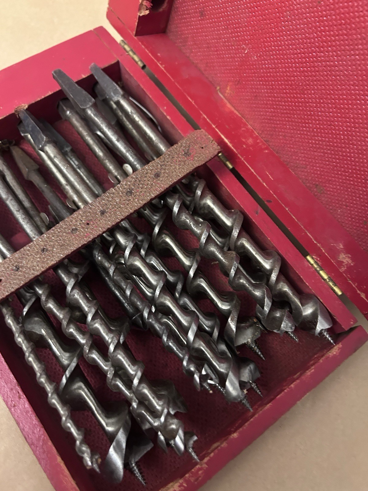 VTG Acrabore Mass. Auger Drill Set Original Wooden Case Irwin