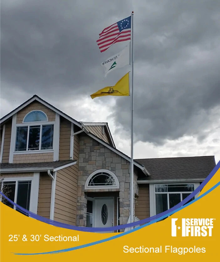 25' & 30' DELTA SECTIONAL FLAG POLE (SILVER)