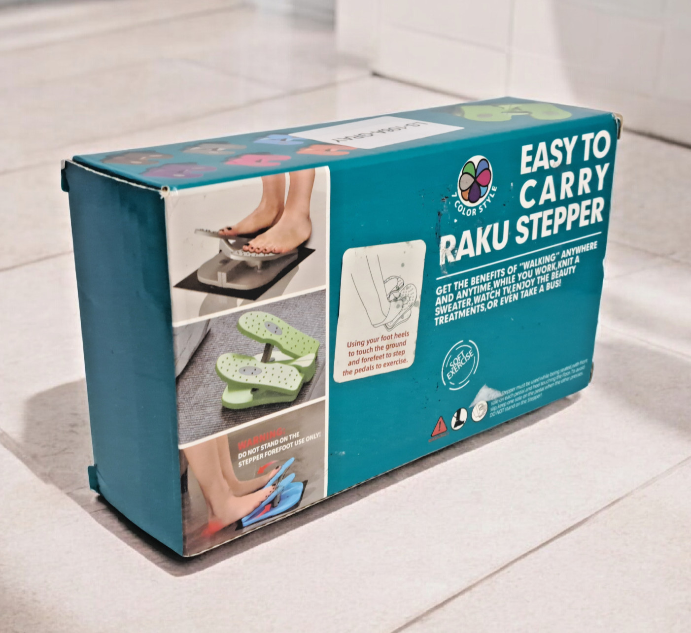 Easy To Carry Raku Stepper Exercise Fitness Workout Machine Grey Open Box NEW