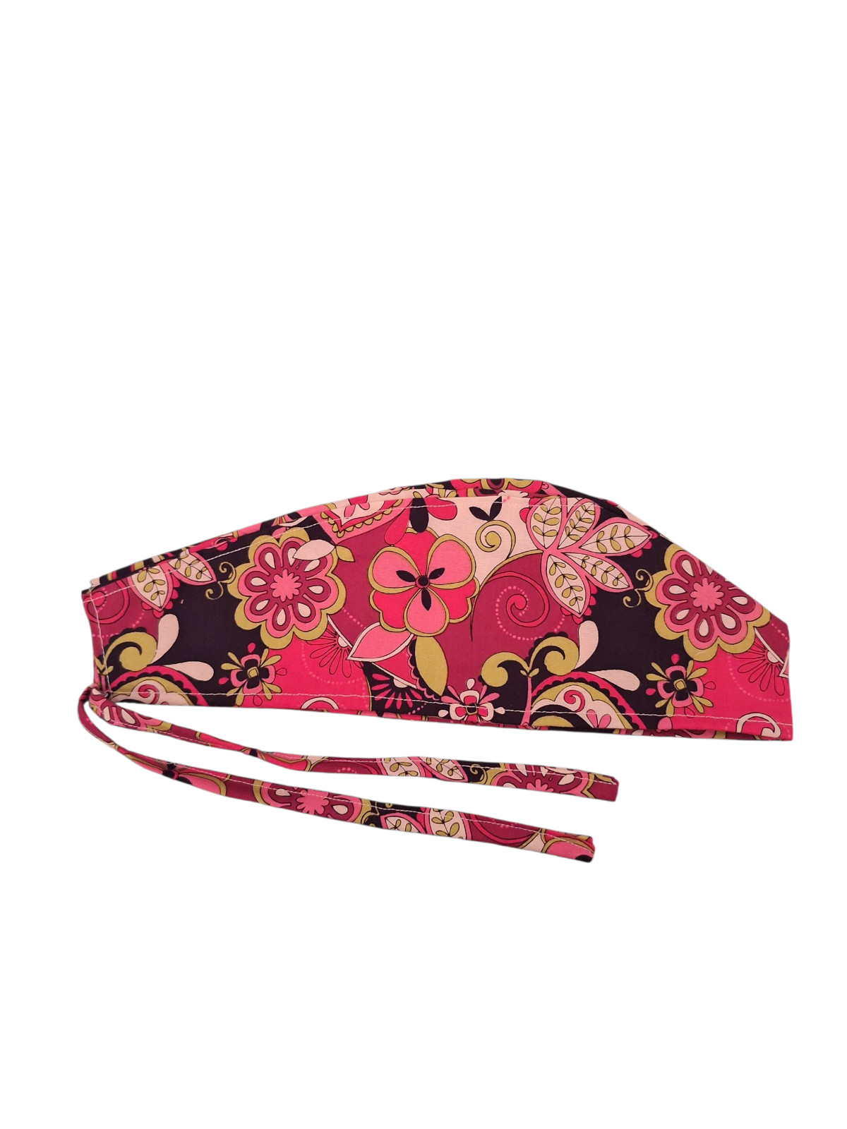 Pink, Black and Bold Multi Color. Tie Back Scrub hat / cap Surgical Medical