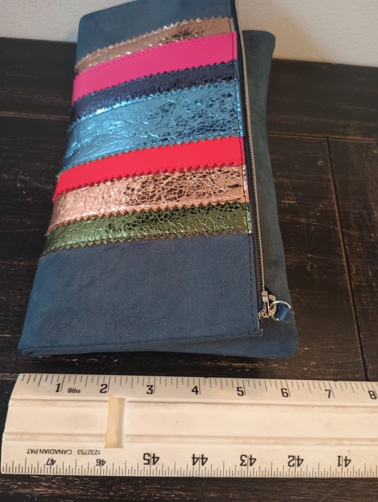 Clutch Handbag Navy Multicolor Detail