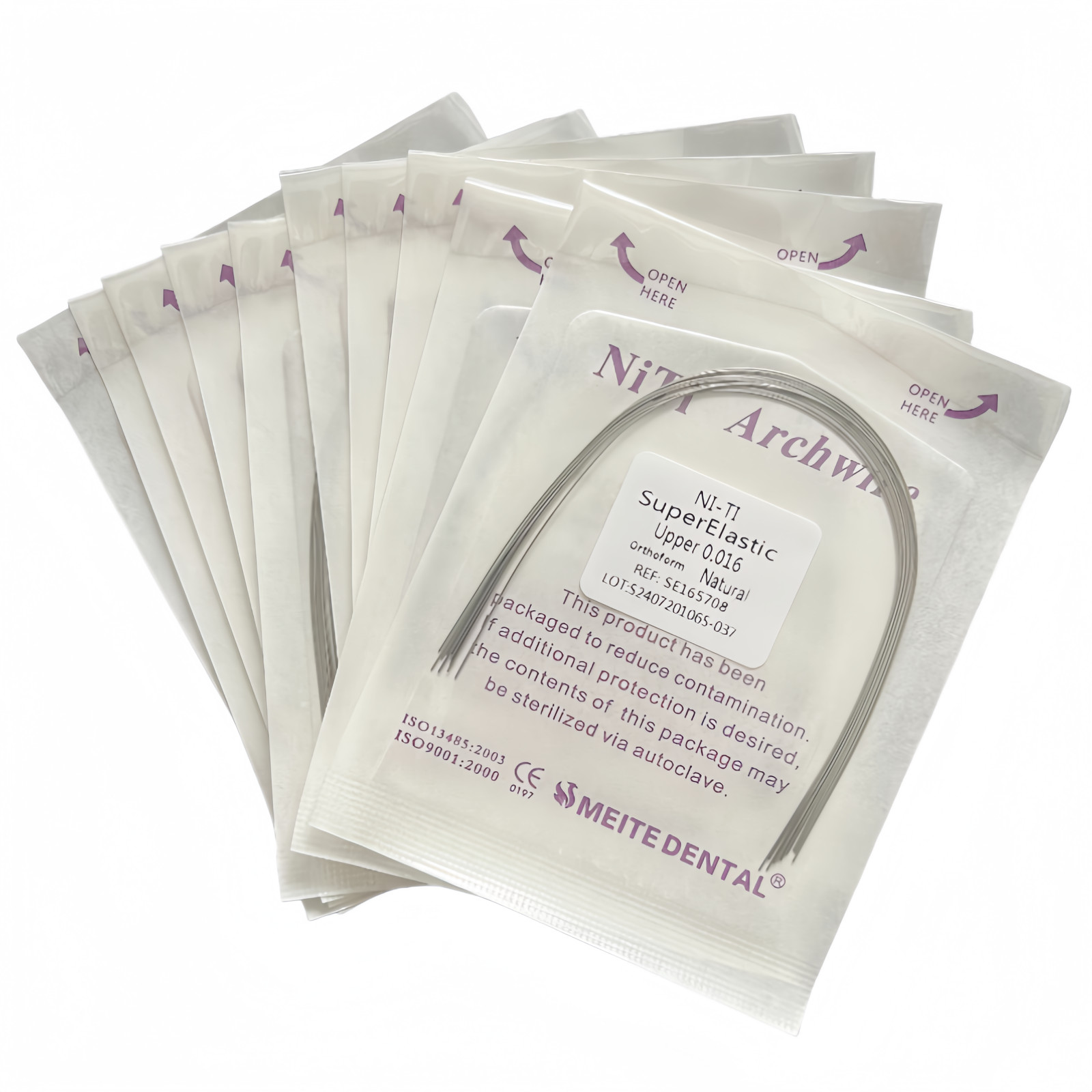 Dental Orthodontic Arch Wire Super Elastic Niti Round Rectangular Natural Form