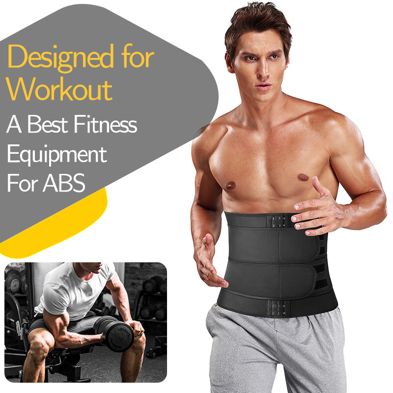 Men's Fat Burner Waist Trainer Cincher Sauna Sweat Belt Body Shaper Workout