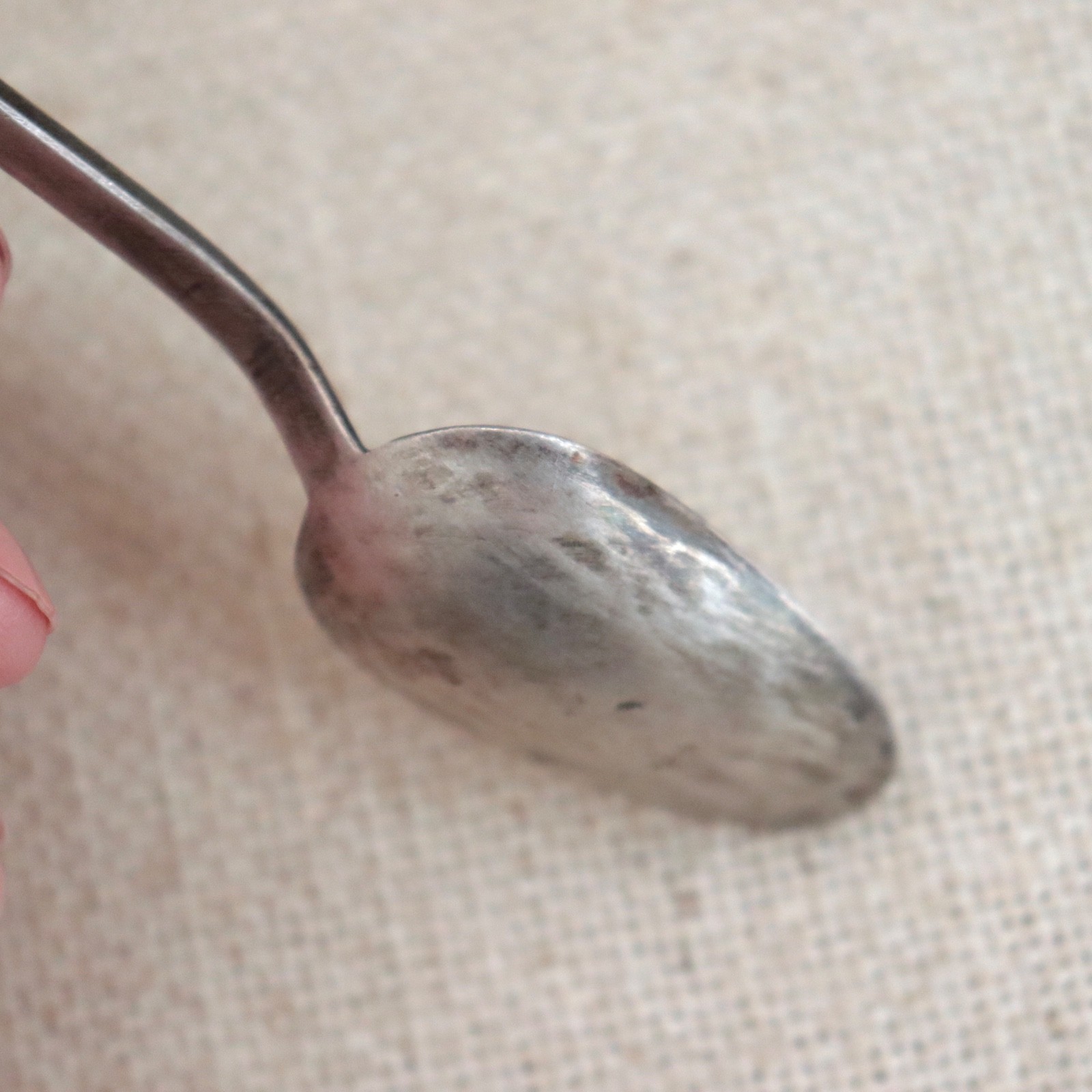 Early Navajo Ingot Silver Spoon 1900s Bench Stamped Handle Sterling Antique Vtg