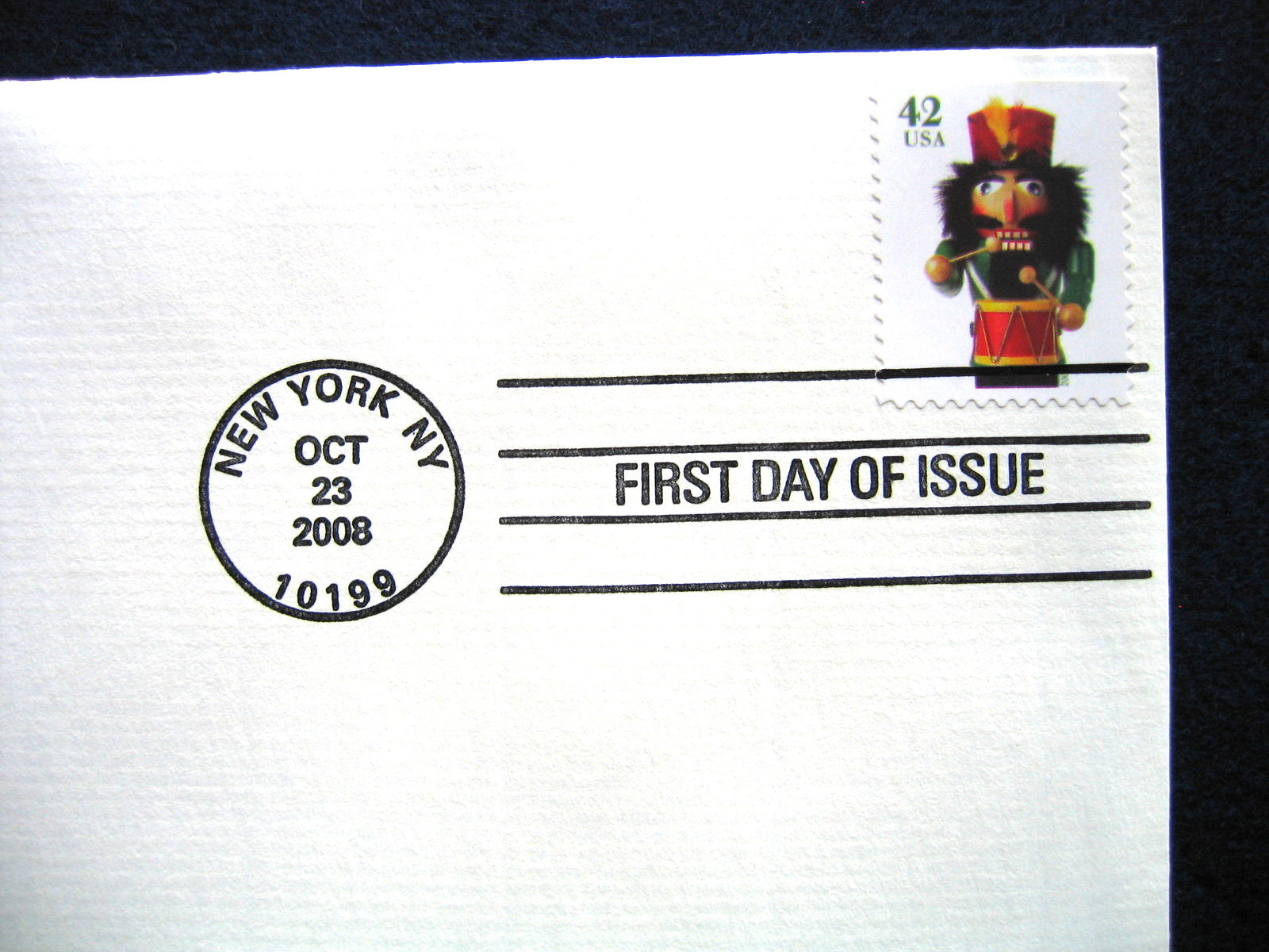 2008 Holiday Drummer Nutcracker Replica Gold Golden Cover Stamp