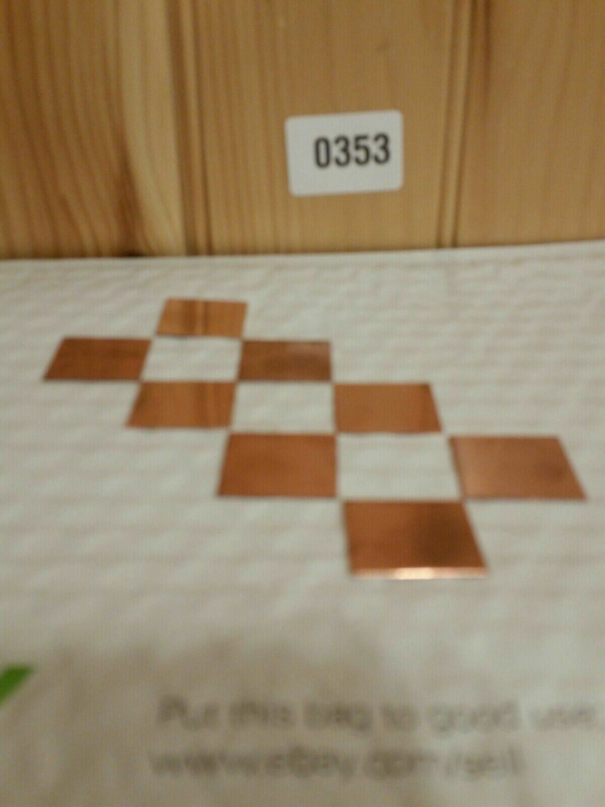 Copper Square 1" .020 Thick 8 piece lot jewelry 020 0.020 Art Solder Welding