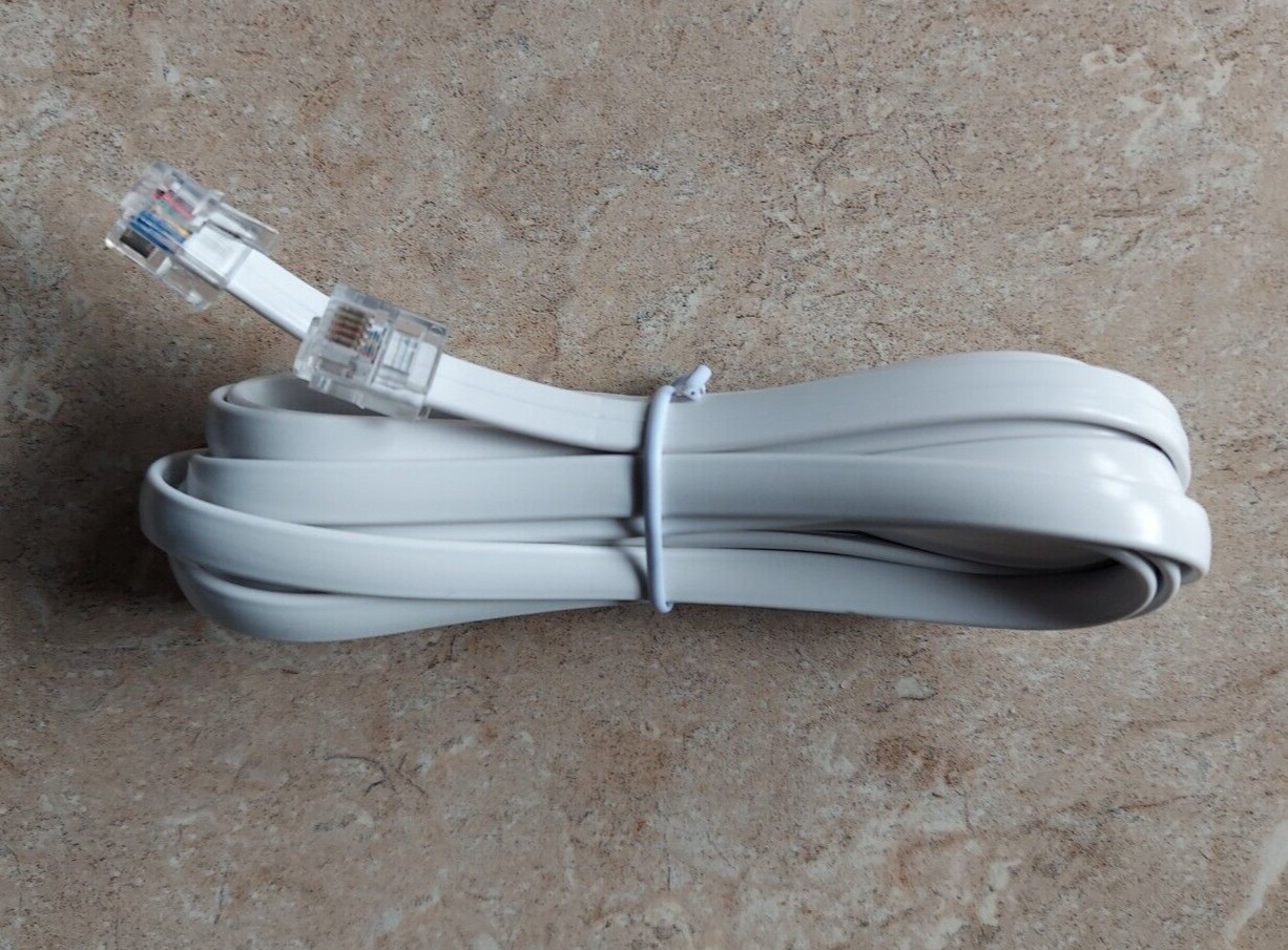 White 6-pin Cash Drawer Kick Open Cable Wire Fits Clover Blue POS Label Cord