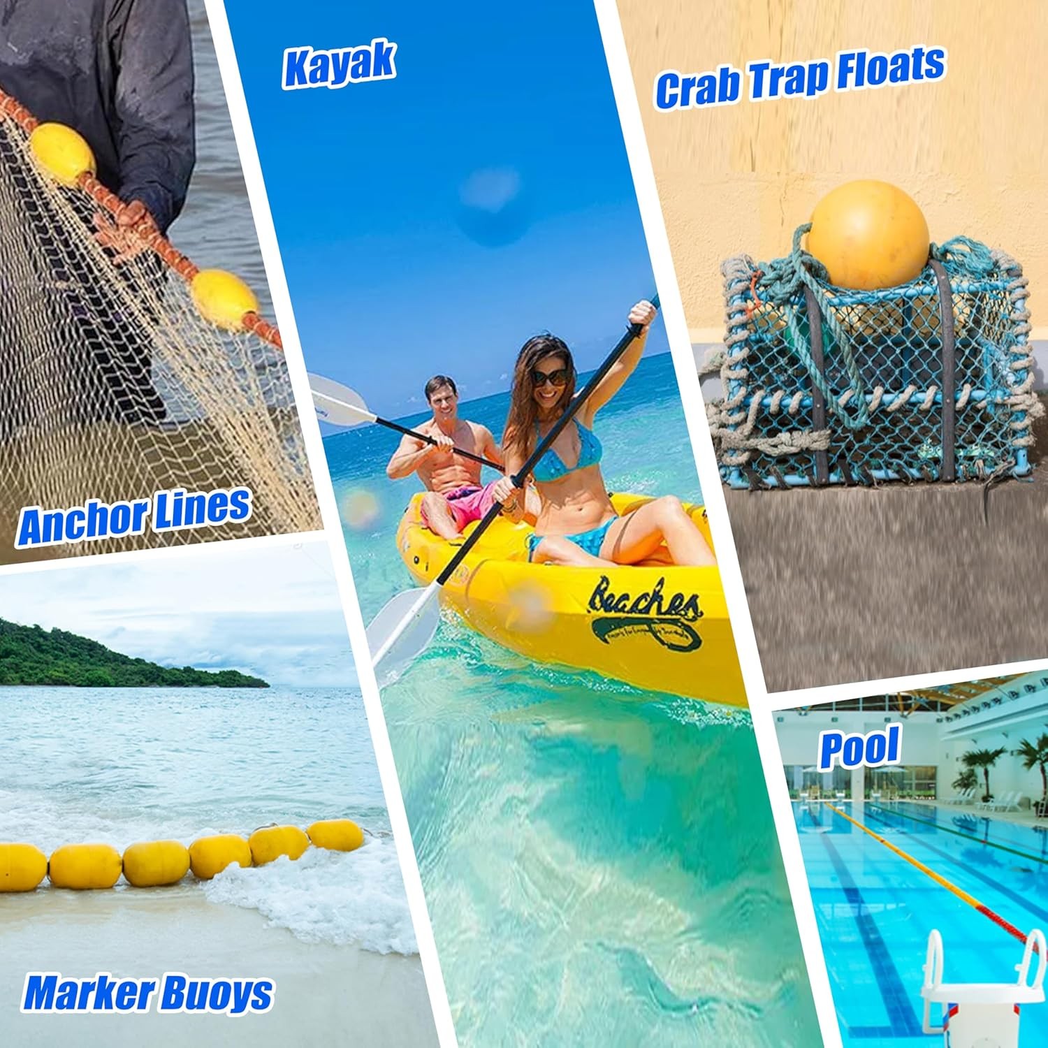 OROOTL Rope Floats Marine Buoy Float, 4/8pcs Crab Trap Floats Buoys Fishing Mark
