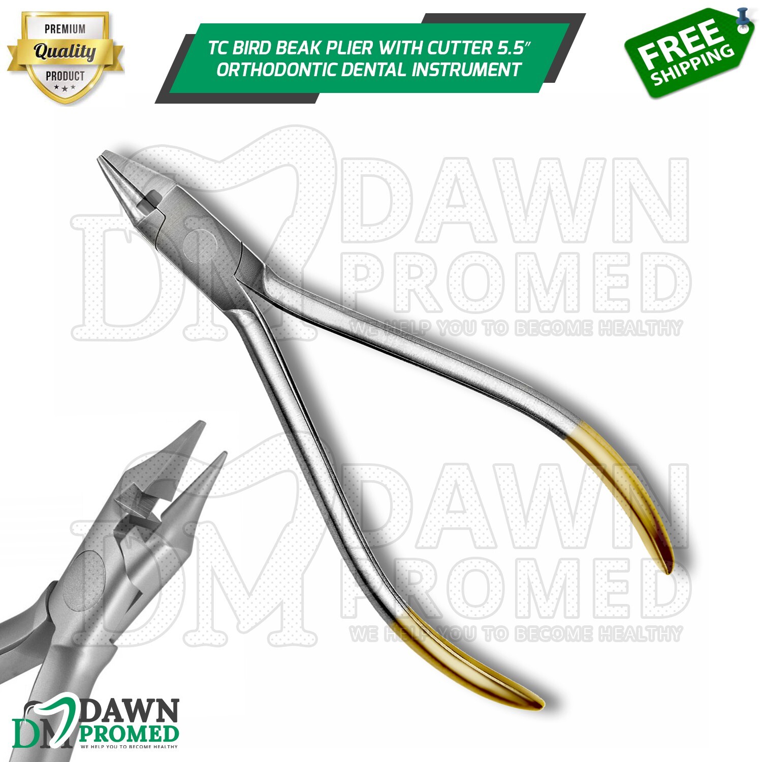 TC Bird Beak Plier With Cutter 5.5″ Orthodontic Dental Instrument German Grade