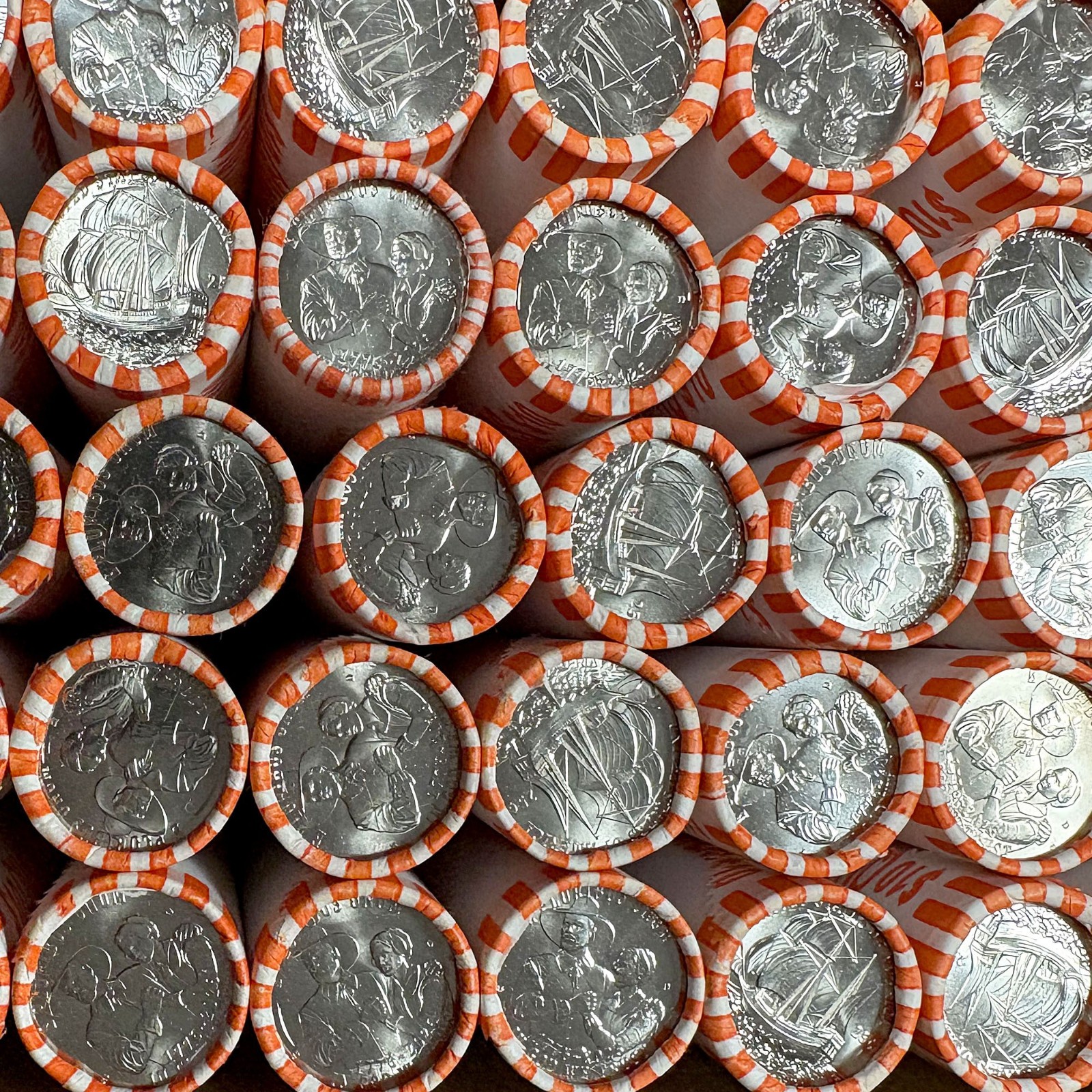 Mayflower Compact 1776-2026 Uncirculated Quarter Rolls Set * BOTH P & D Mint *