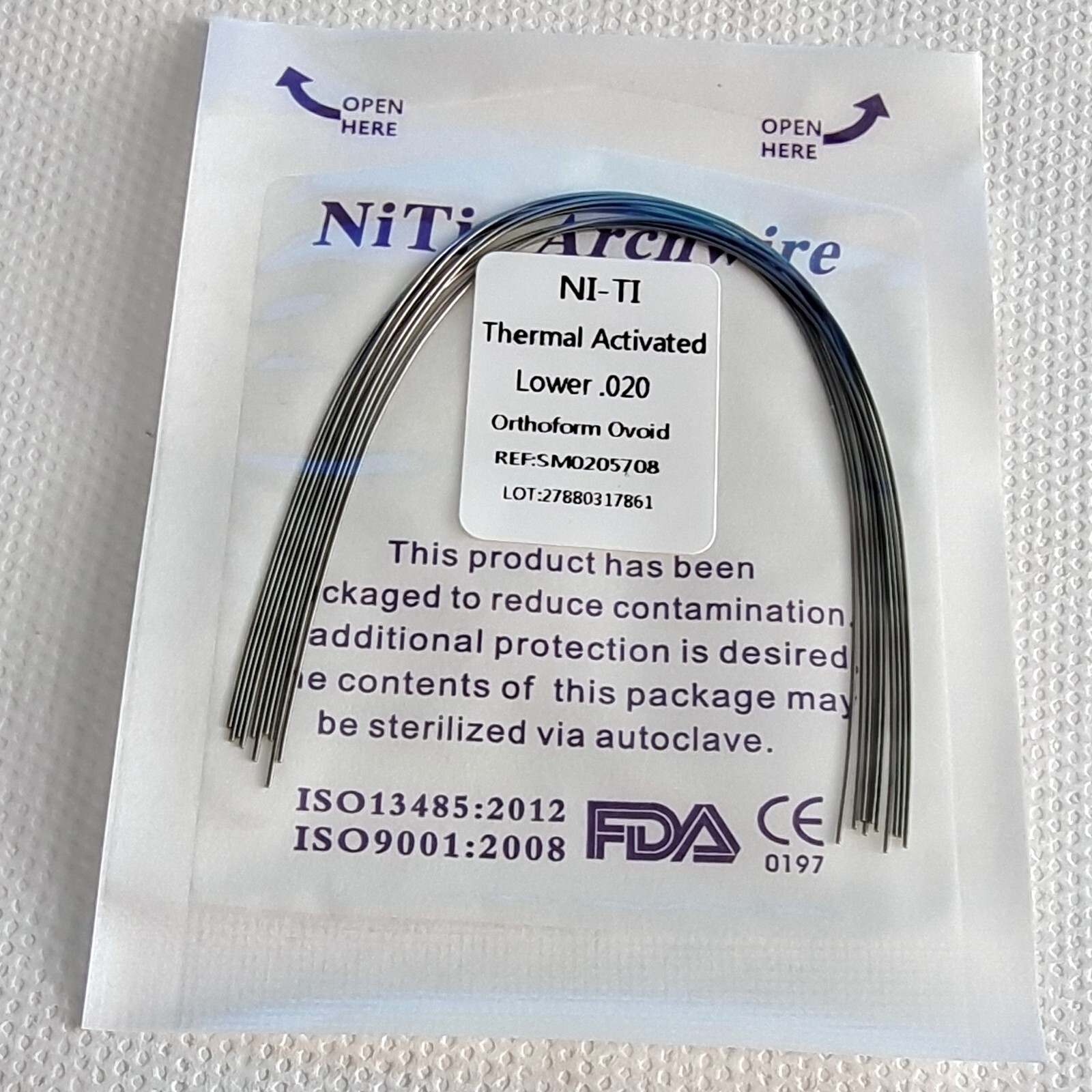 Dental Ortodoncia Térmica Activada Niti Arco Redondo de Alambre 10 Tamaños Super