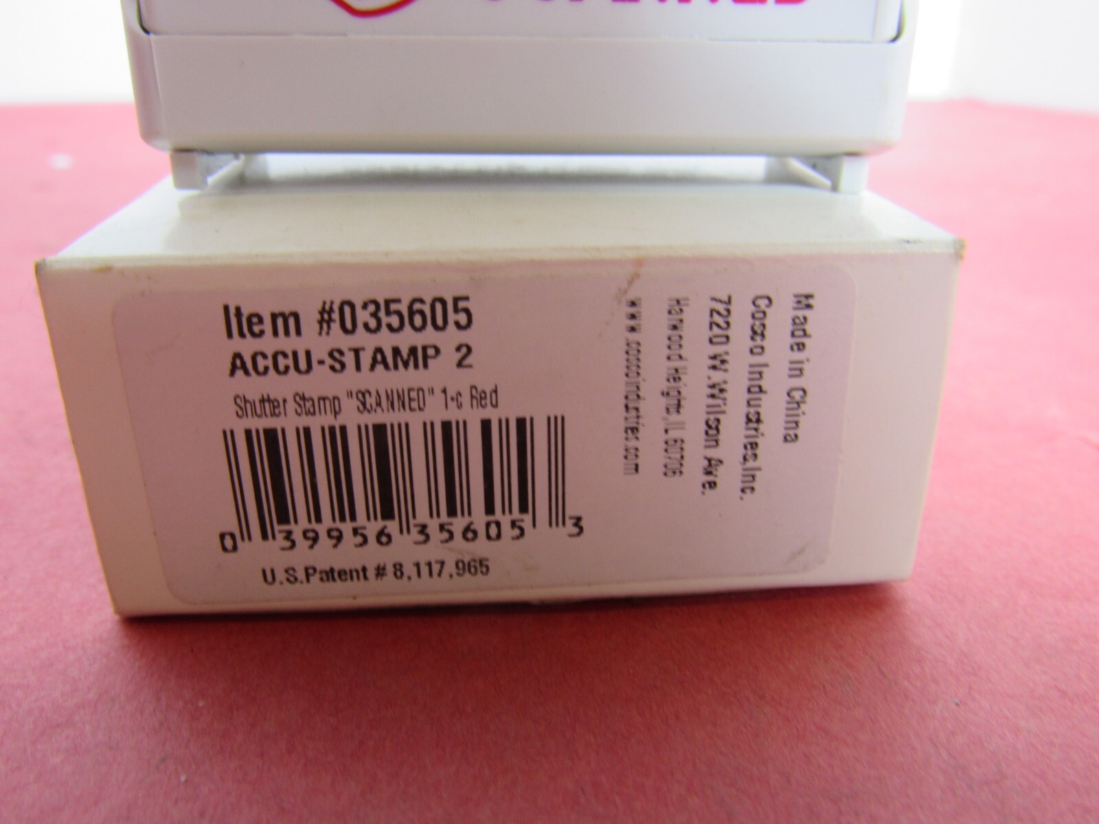 Accu-Stamp 2 Pre Inked Red "Scanned" Item# 035605