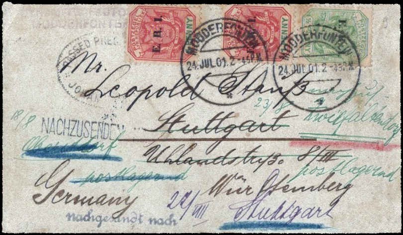 Boer War Censored Cover to Germany Stuttgart Foreign Mail 1901