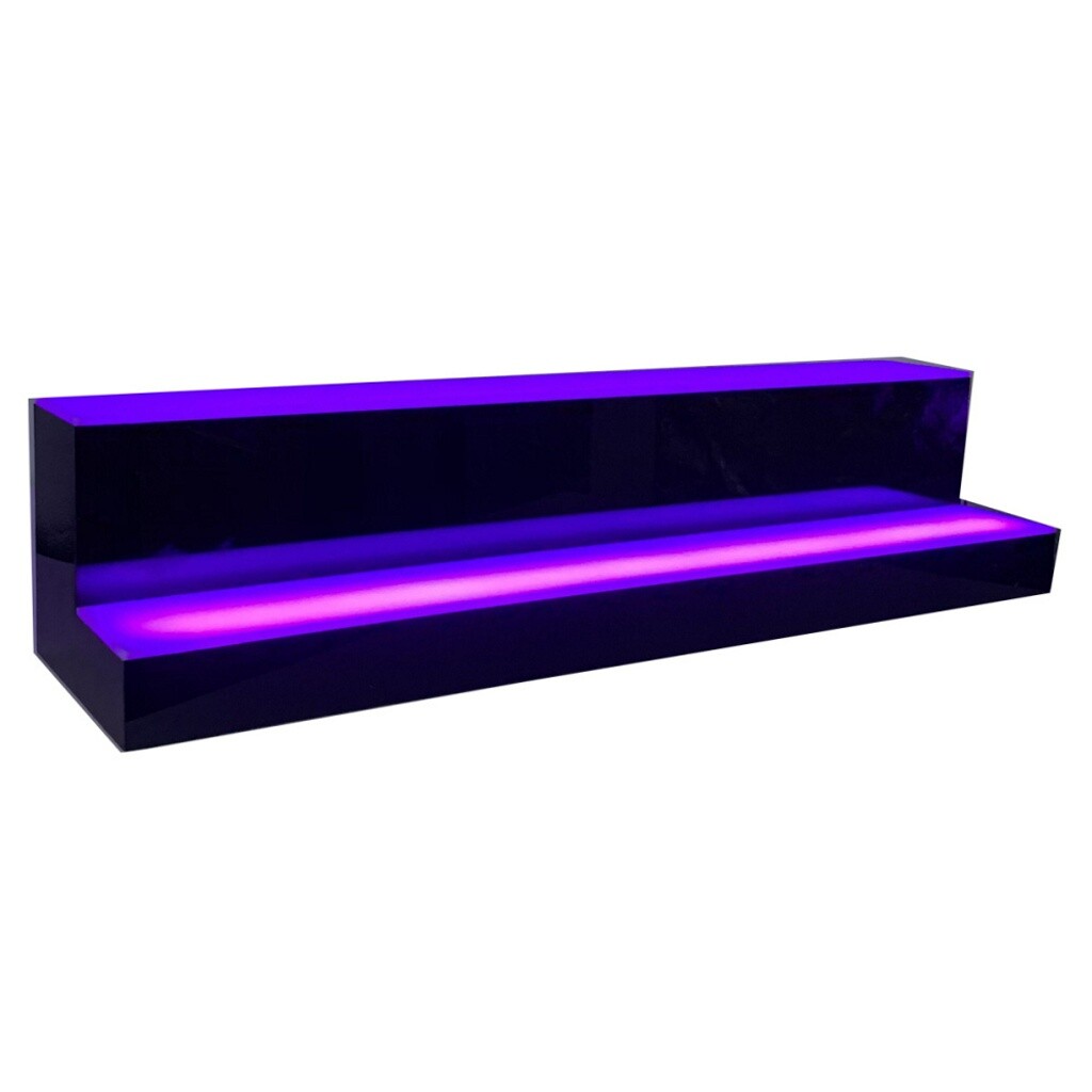 LED Lighted Liquor Bottle Display Shelf Bar Stand Wine Bottle Stand 80CM 2-Layer
