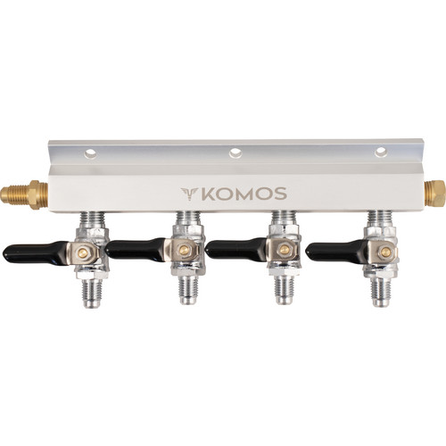KOMOS® Gas Manifold | Aluminum | 1/4 in. Flare | 4 Way