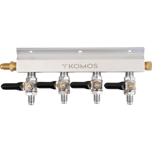KOMOS® Gas Manifold | Aluminum | 1/4 in. Flare | 4 Way