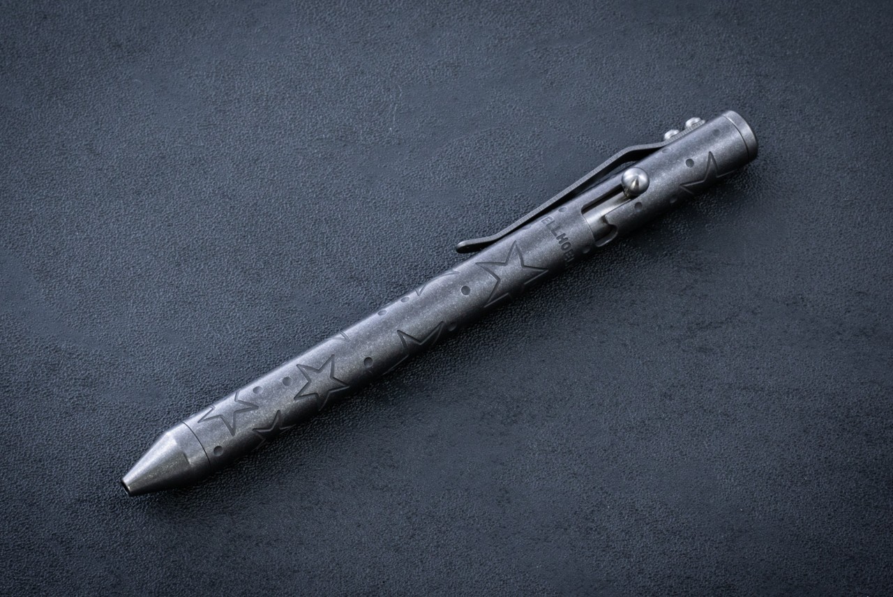 Fellhoelter Knives TiBolt Full Size 2-Tone SW Titanium Pen w/ Stars Engravings