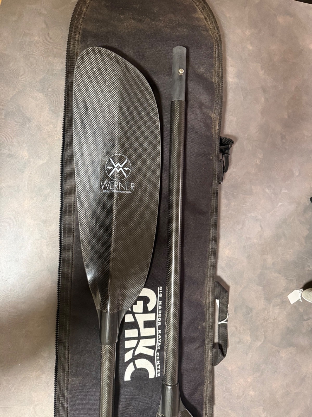 Werner Kalliste 2 Piece Straight Shaft Kayak Paddle - Carbon - Includes Case