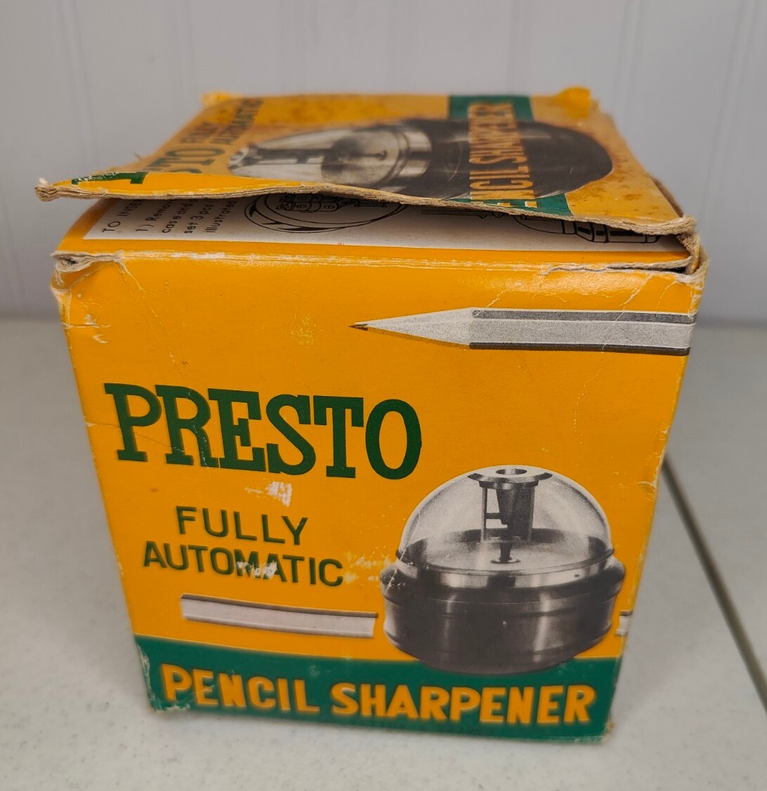 WORKING VTG Presto Automatic Pencil Sharpener Green Dome Mad Men Don Draper Desk