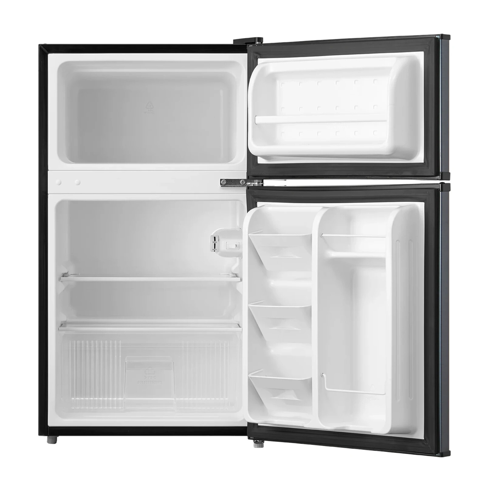 Arctic King 3.2 Cu ft Two Door Mini Fridge with Freezer, Stainless Steel, E-Star