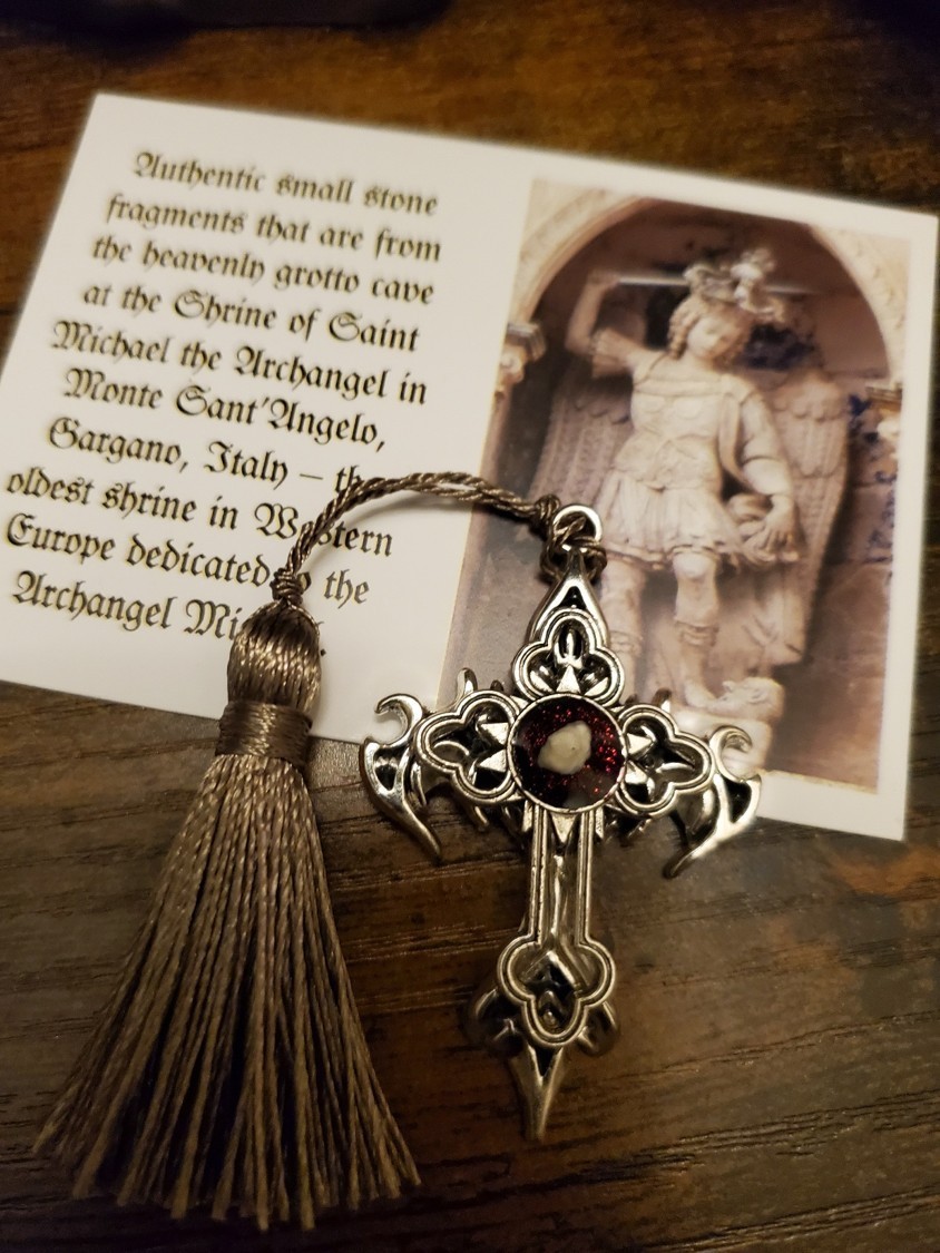 St. Michael Sword Cross Stone Cave Monte Sant’Angelo Gargano Italy