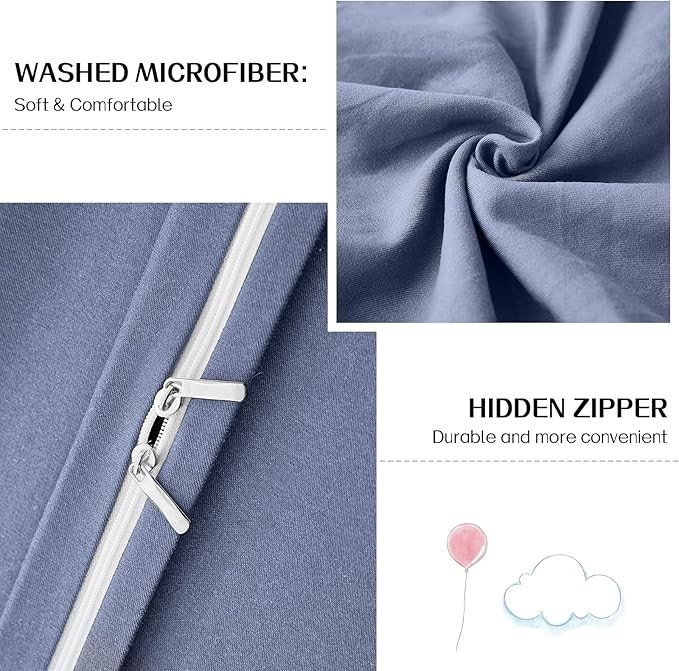 Duvet Cover Microfiber 3 Piece Set - KING - Dreaming Wapiti - HAZE BLUE