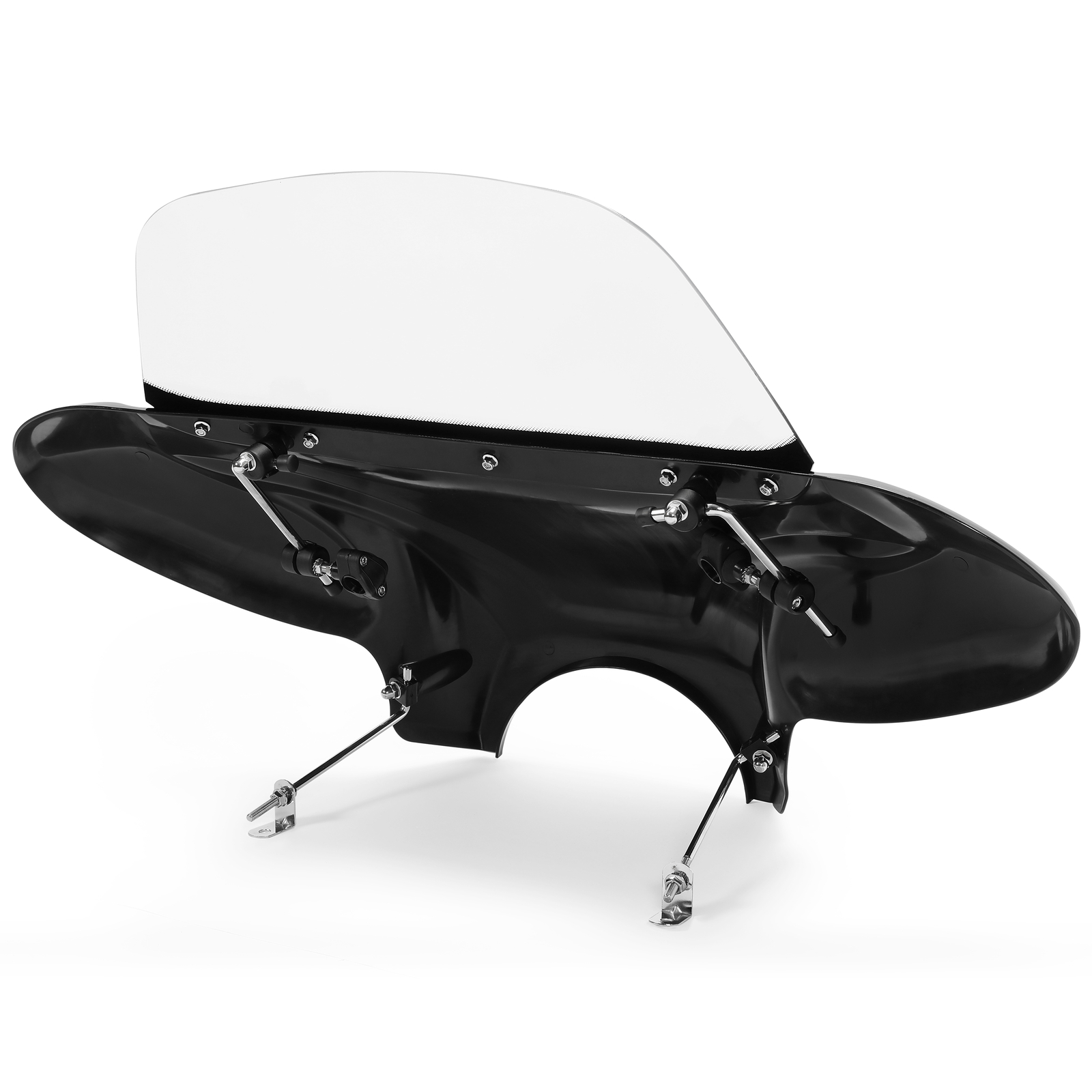 Universal Motorcycle Fairing Batwing Windshield w/Bracket For Harley Yamaha