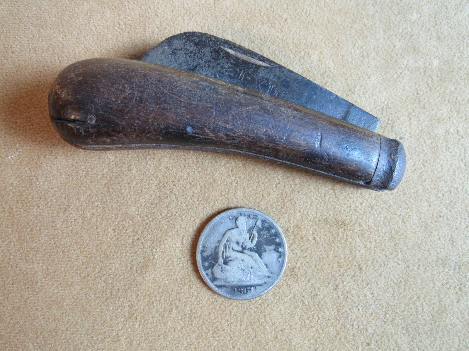 Civil War Soldier's Hawkbill Folding Pocket Knife Geo. Wostenholm 1860s