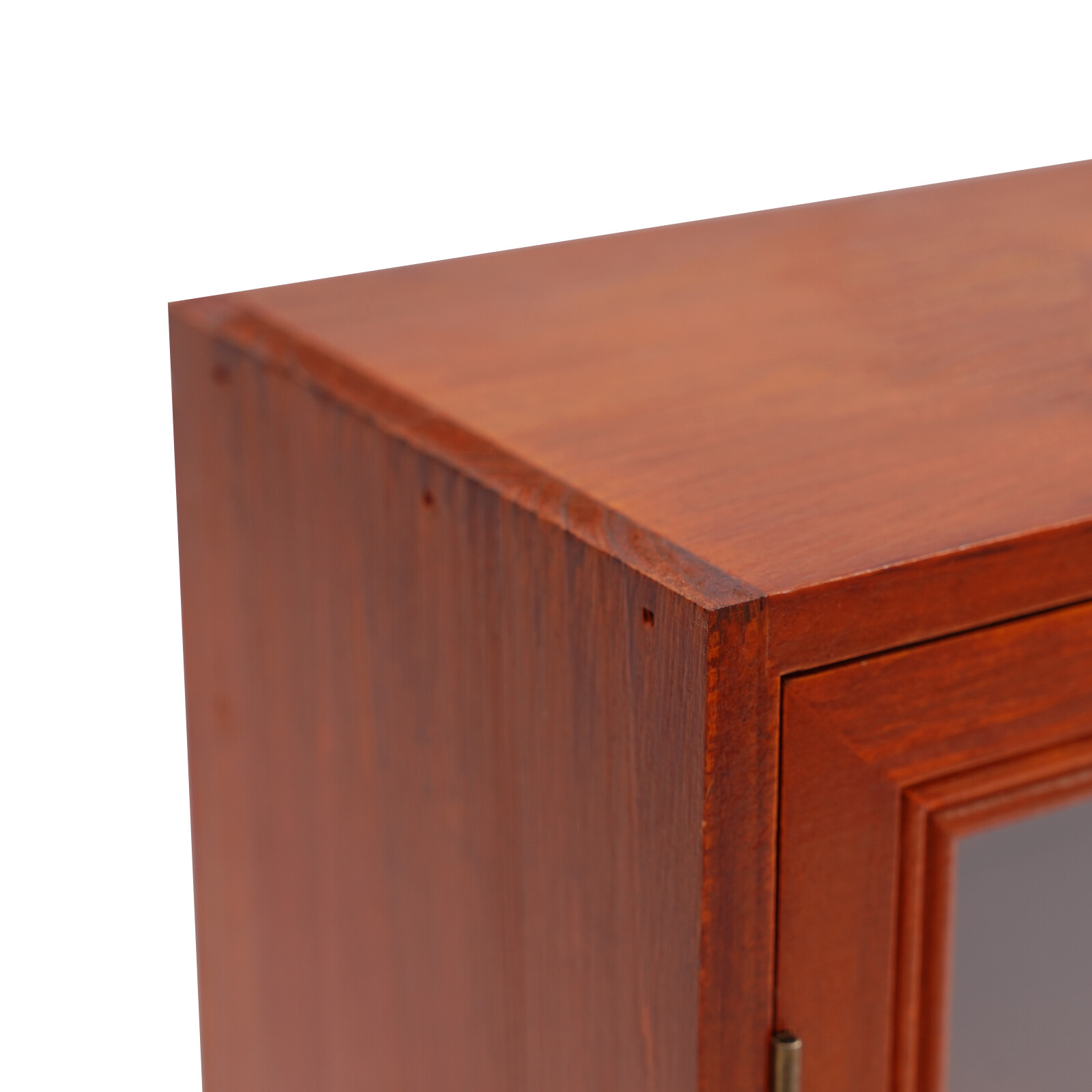 12.09*4.72*14.17in Brown Solid Wood& Acrylic Freestanding 3-tier Storage Cabinet