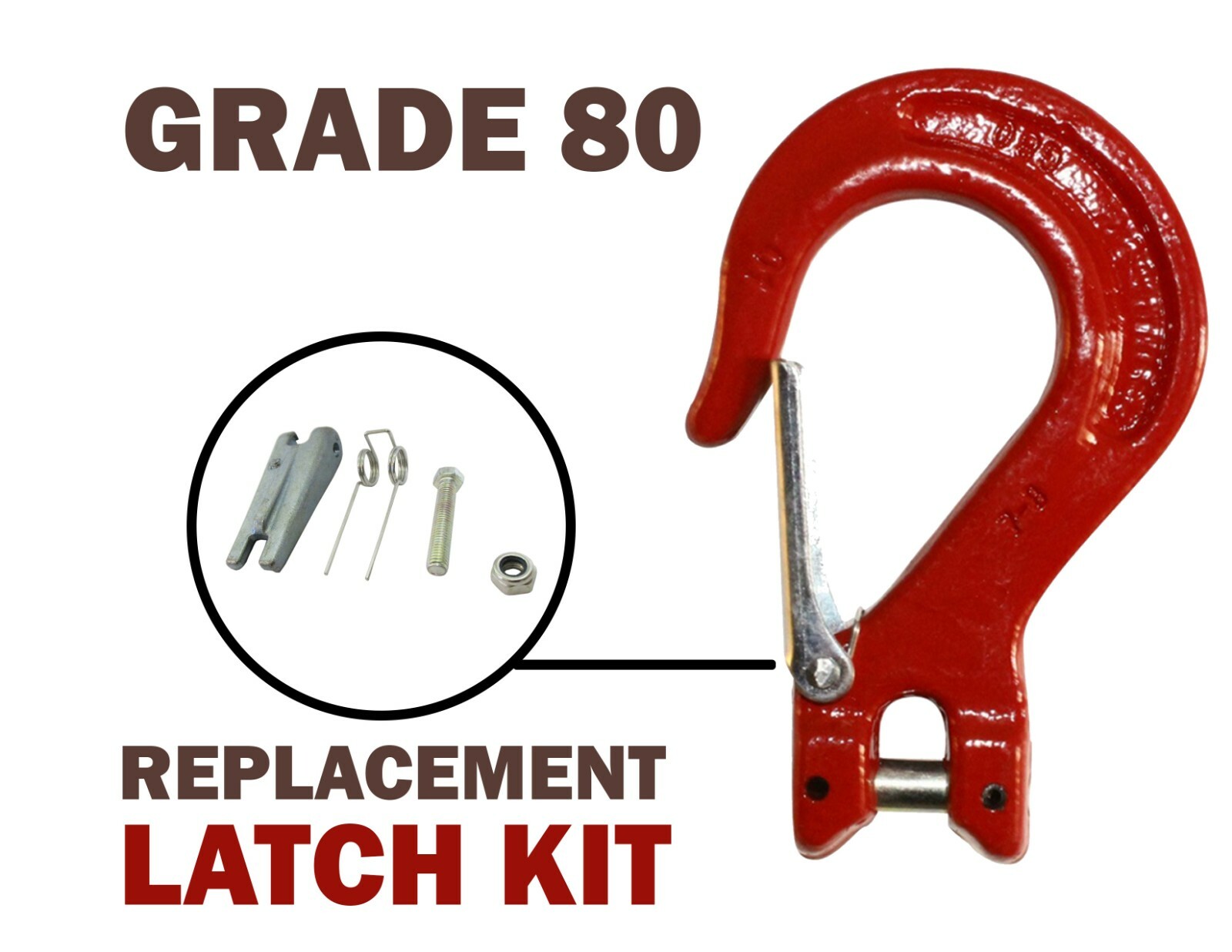 Grade 80 Safety Latch Kit for Grade 80 Sling Hook Replacement 9/32 3/8 1/2 5/8
