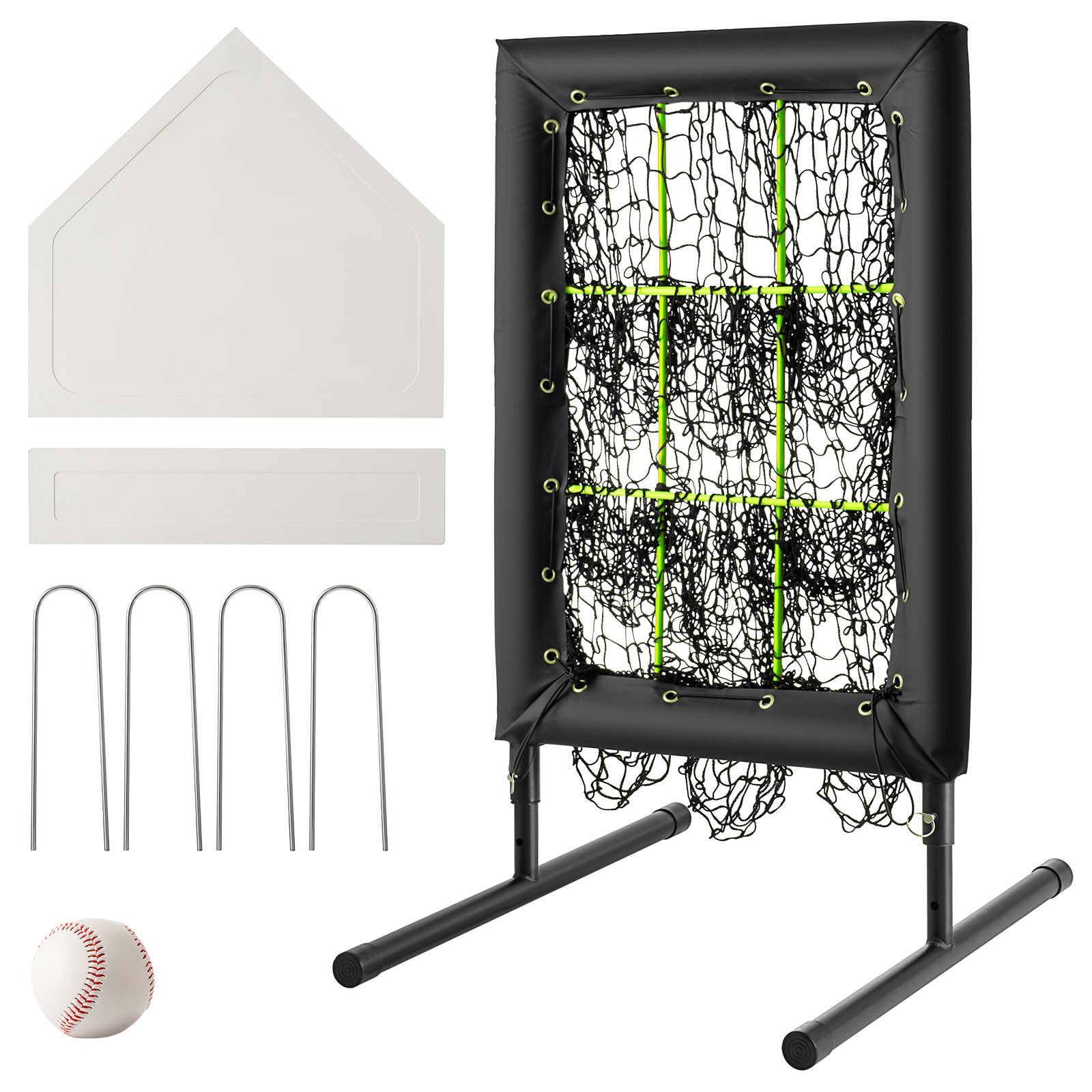Pitchers Pocket Pro 9 Hole Pitching Target Baseball 9 Pocket Pitching Net: Black