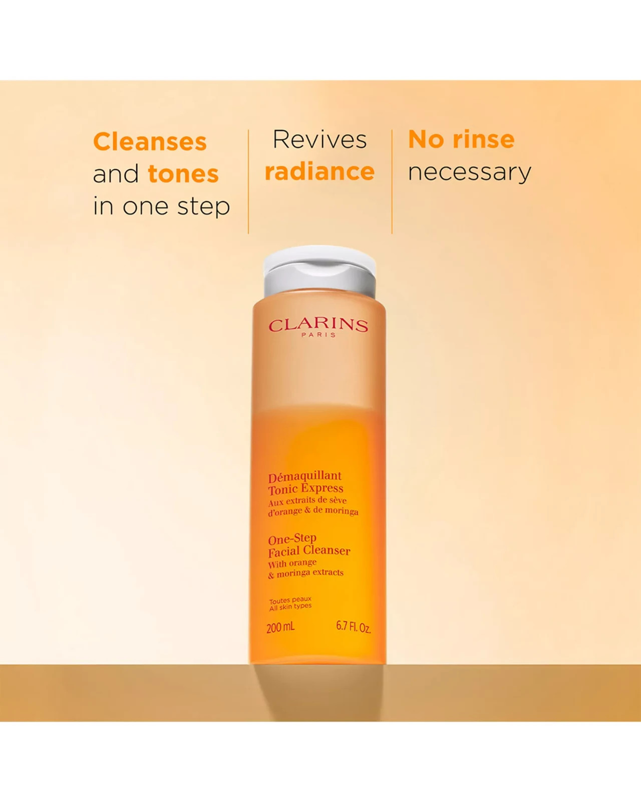 Clarins One-Step Facial Cleanser with Orange Extract | 6.8 oz / 200 mL | Sealed