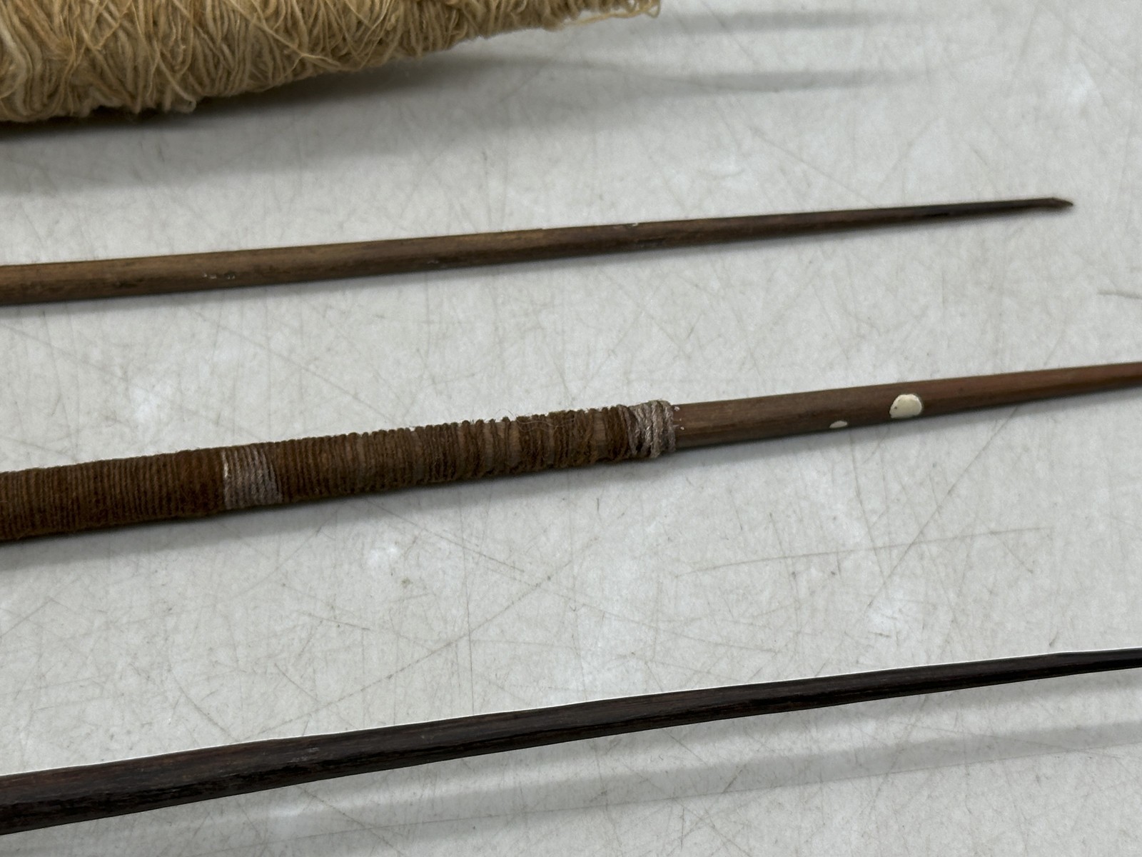 Pre-Columbian Spindle Lot ~ 1 Bead, Several with Thread