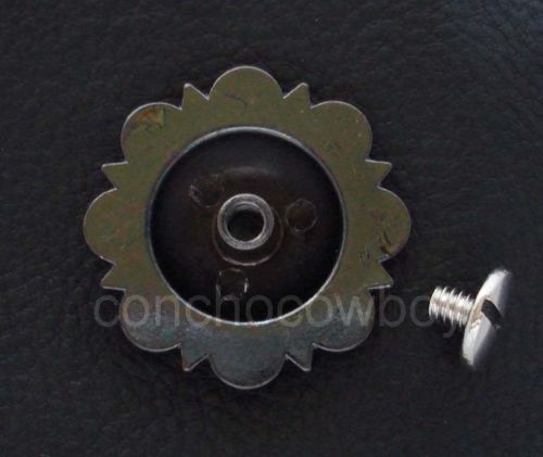 WESTERN SADDLE HEADSTALL HORSE TACK COPPER ENGRAVED CROSS BERRY CONCHO screwback