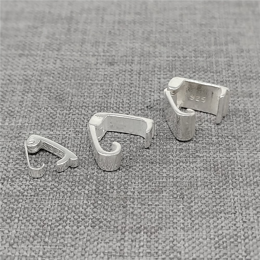 Sterling Silver Small Clasp Bails 925 Silver Flat Pendant Bail Jewelry Findings