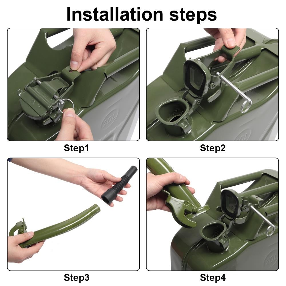Fuel Can 5 Gal 20L Steel Gasoline Gas Fuel Tank Military Emergency Fuel Can