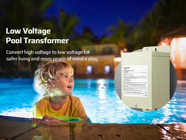 DEWENWILS 300W Low Voltage Pool Light Transformer, 120V AC to 12V/13V/14V AC, Mu