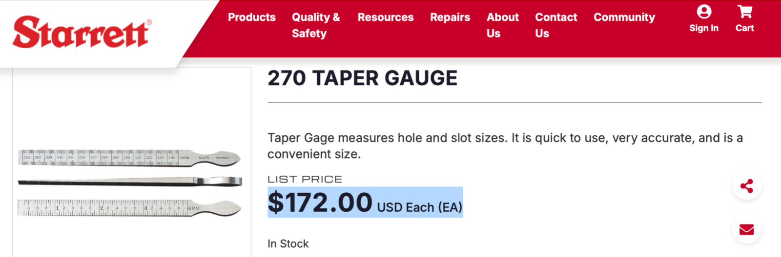 New STARRETT No. 270 Steel Taper Gauge; SAE & Metric. USA Made 🇺🇸!!