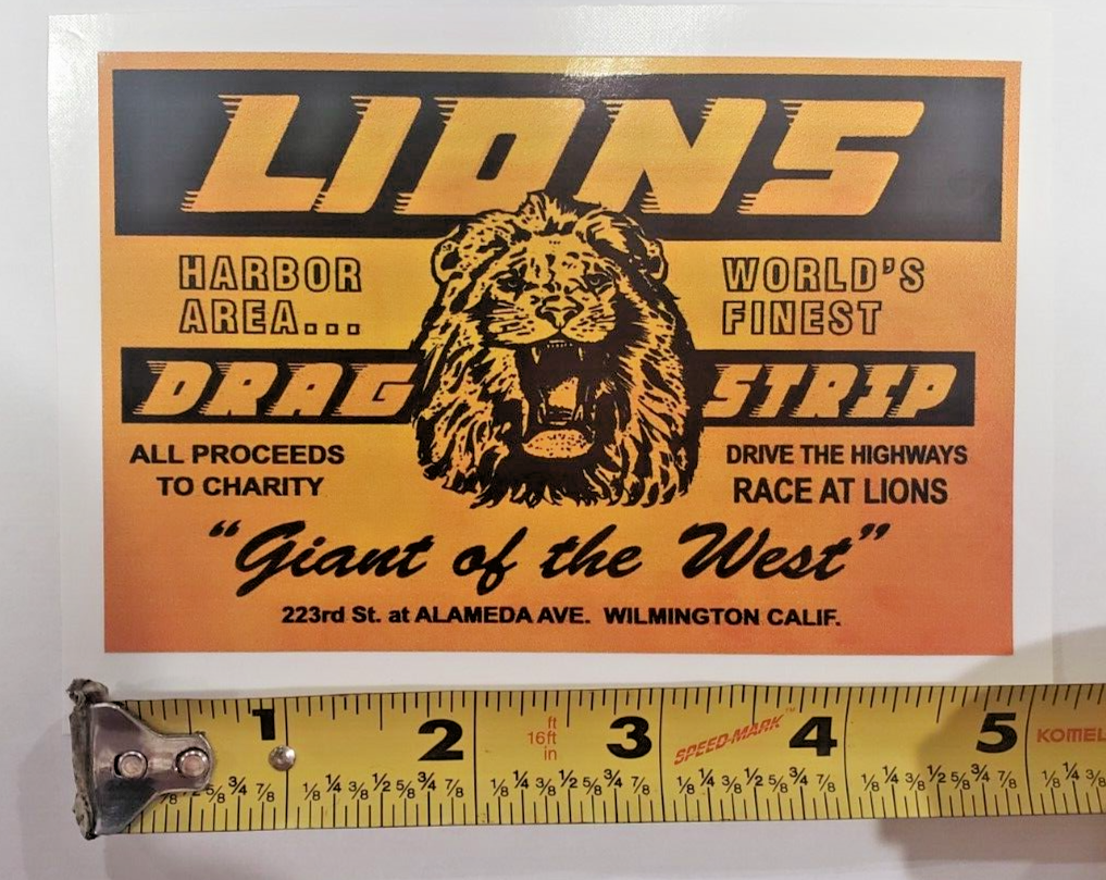 Authentic Lions Drag Strip Sticker - Perfect for Gas Pumps, Toolboxes & More!
