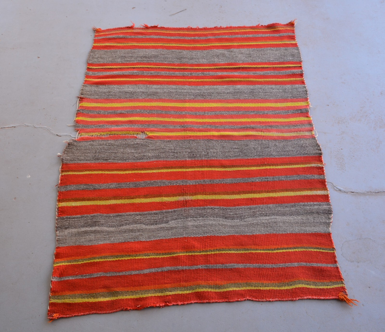 Early Navajo Child's Wearing Blanket - Circa 1890s - Stripes, Soft Wools