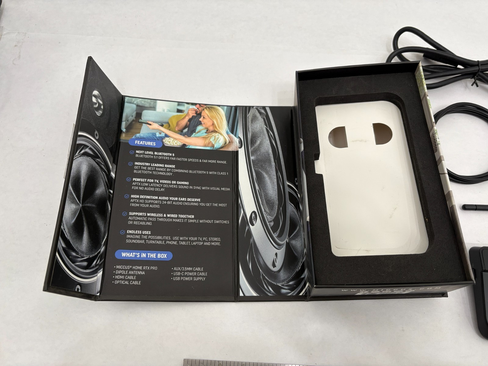 (1) Miccus Home RTX Pro Long Range Wireless Audio Bluetooth APTX - MHRTX-PRO