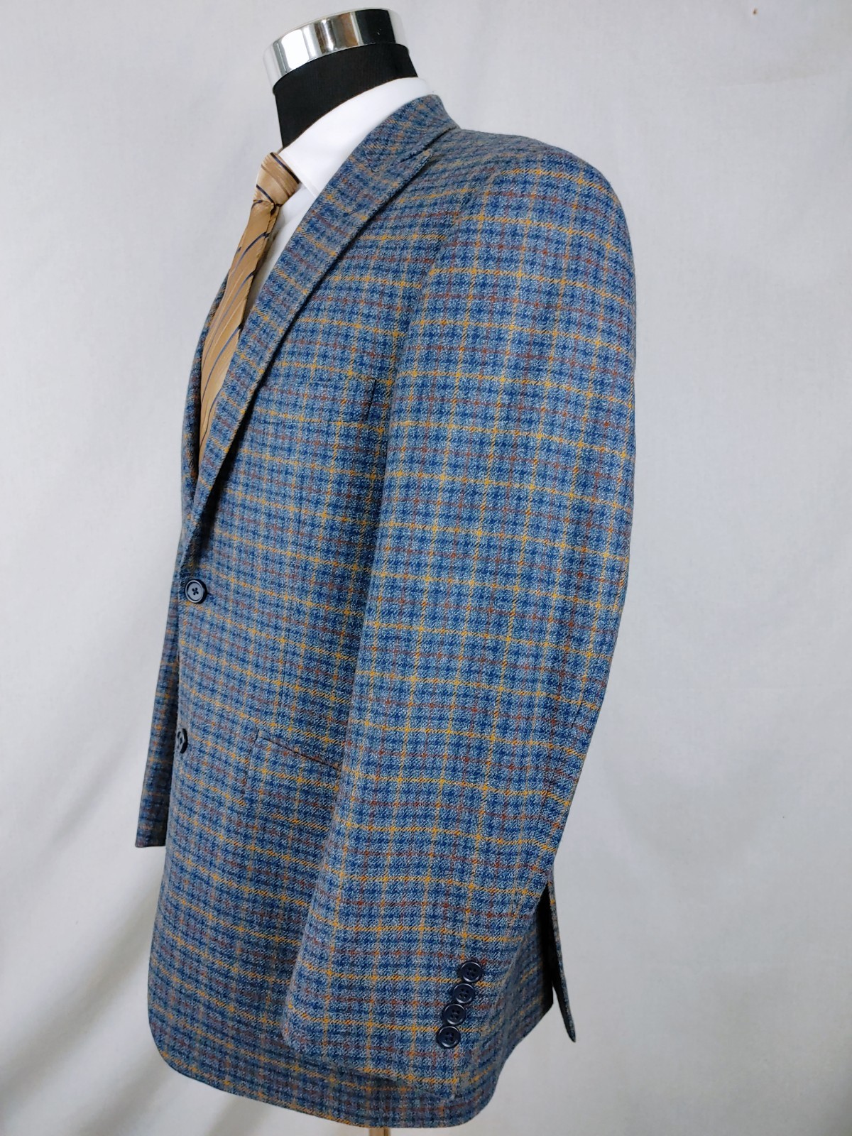 Paul Fredrick Sport Coat Mens 40/42S Soft Tweed Wool Multicolor Check Jacket
