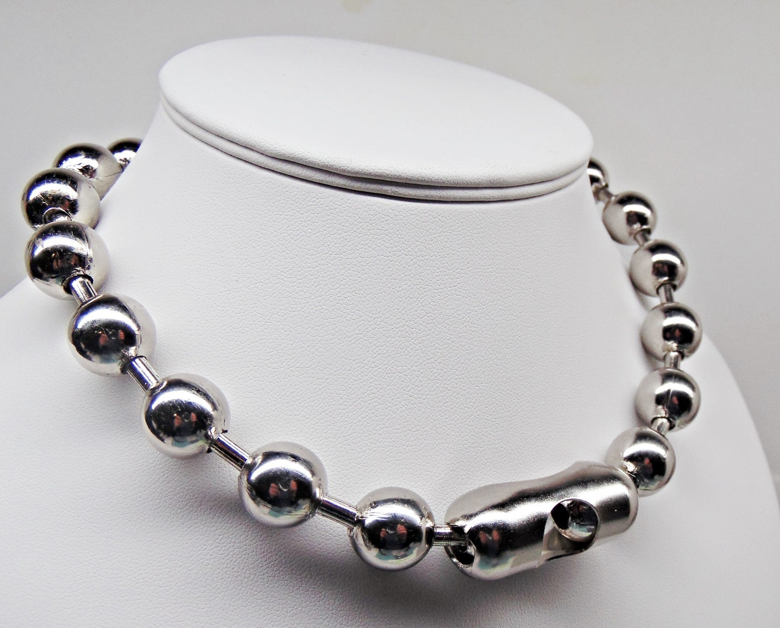 SUPER Chunky 16mm Steel Ball Chain Necklace Choker ~ HUGE ! ! NPS Goth Grunge