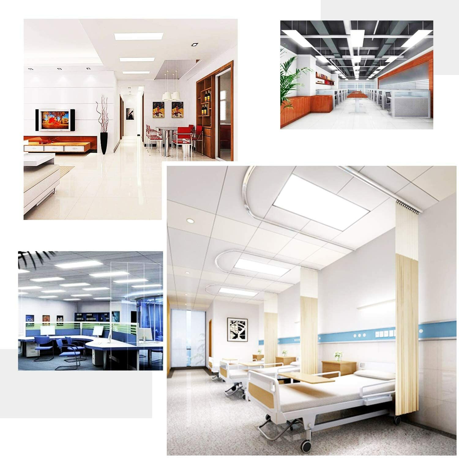 2x4 LED Drop Ceiling Light Fixture, 75W 24x48 Flat Edge-lit Panel Lights Fixture