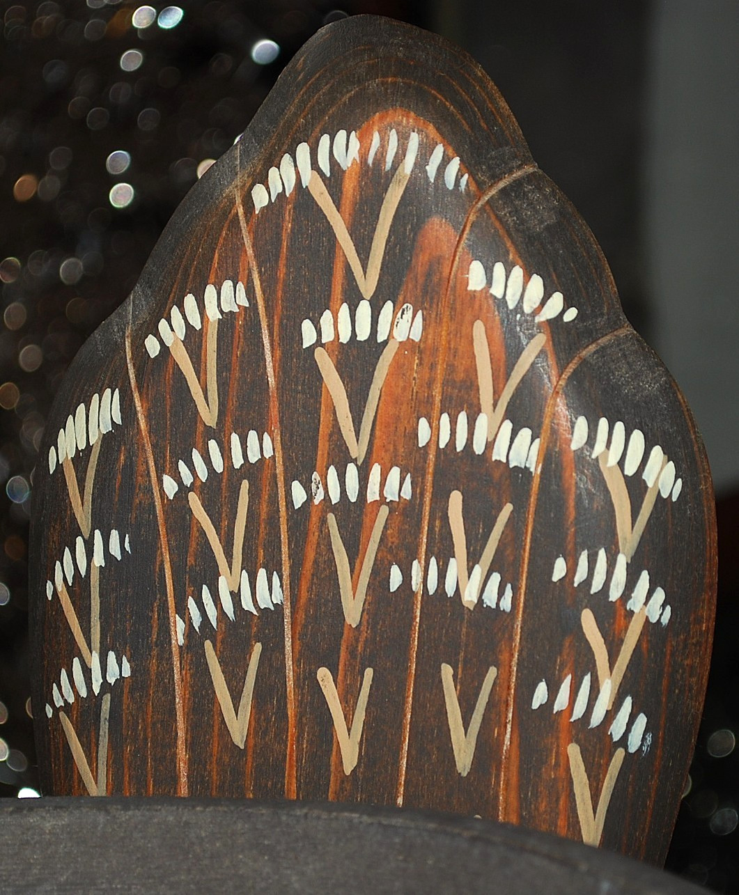 Vtg Hand Carved WOODEN TURKEY BOWL Painted FOLK ART Thanksgiving Centerpiece 14"