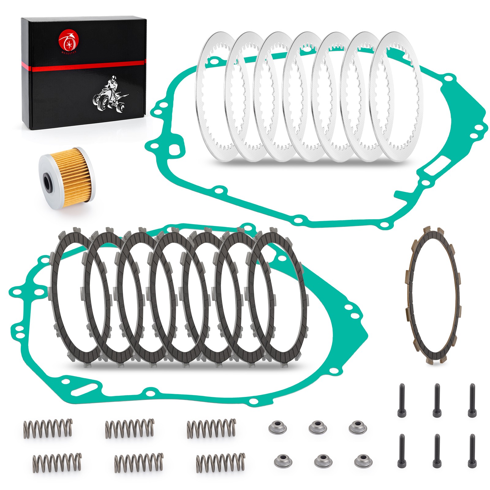 Clutch Plates Springs & Gasket & Oil Filter for Polaris Outlaw 500 Predator 500