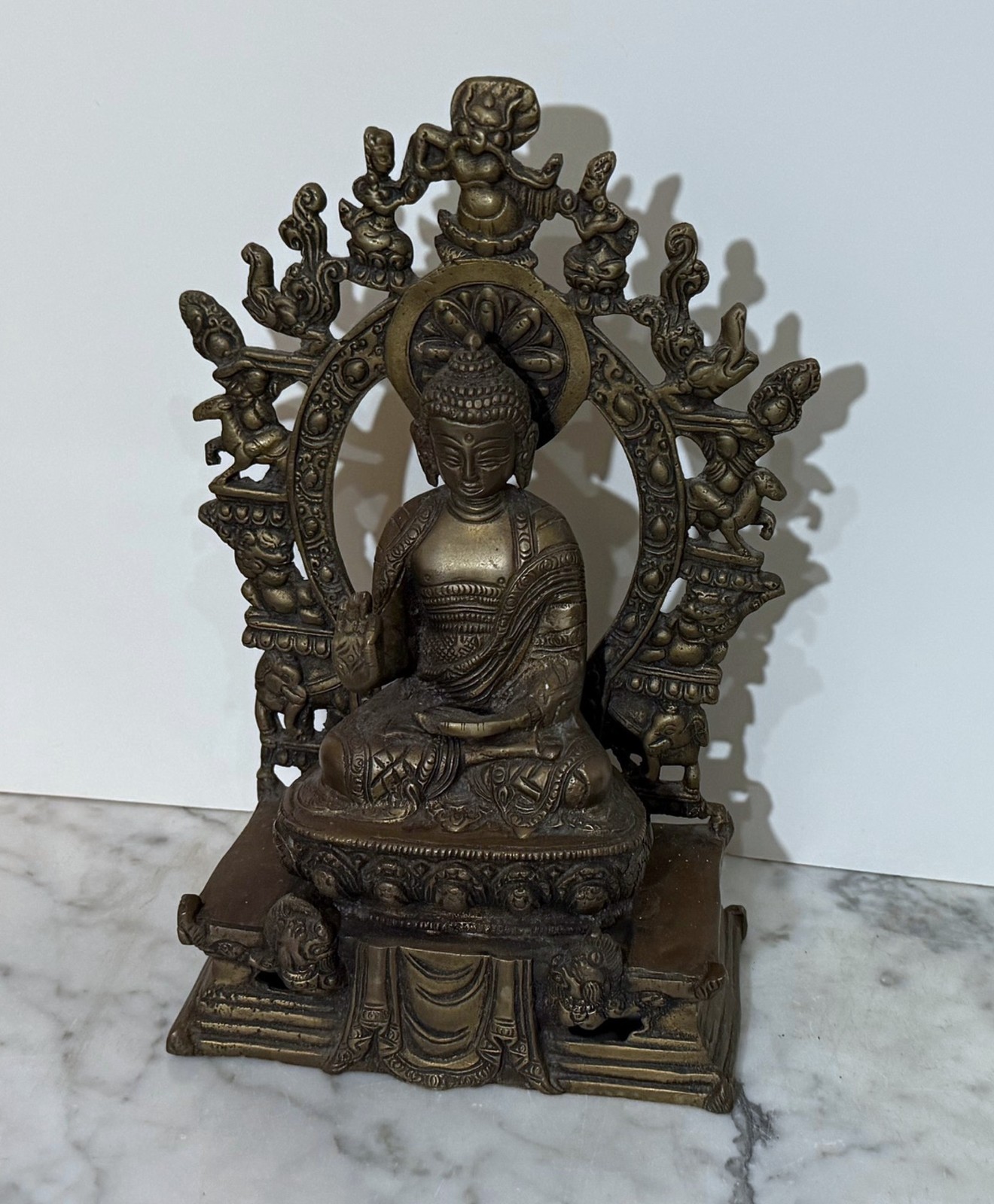 BEAUTIFUL VINTAGE TIBET BRONZE STATUE OF A SEATED SHAKYAMUNI BUDDHA FIGURE