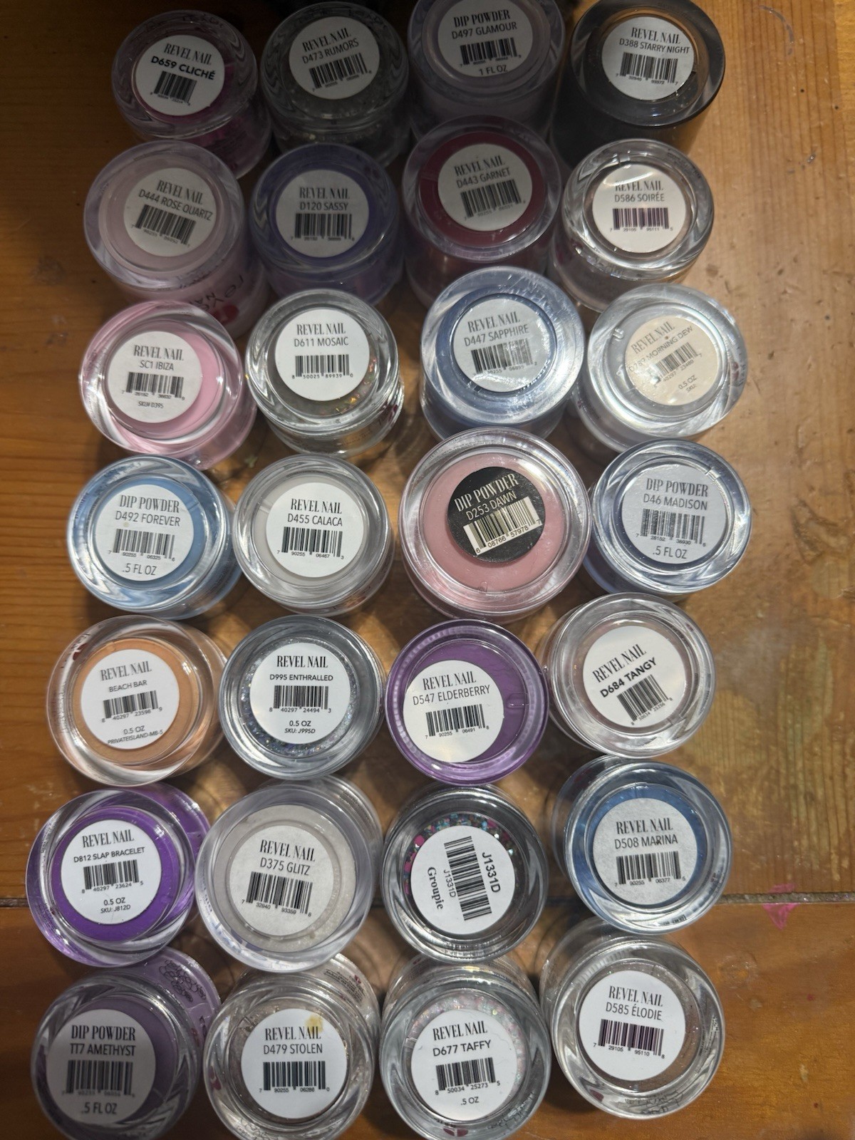 Revel Nail Dip Powder Lot Of  28 new ..Used (only 1x or swatched) .5oz